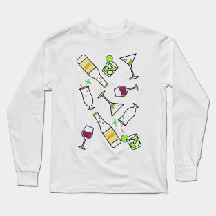 Minimalist Drink Cocktail Collection Long Sleeve T-Shirt